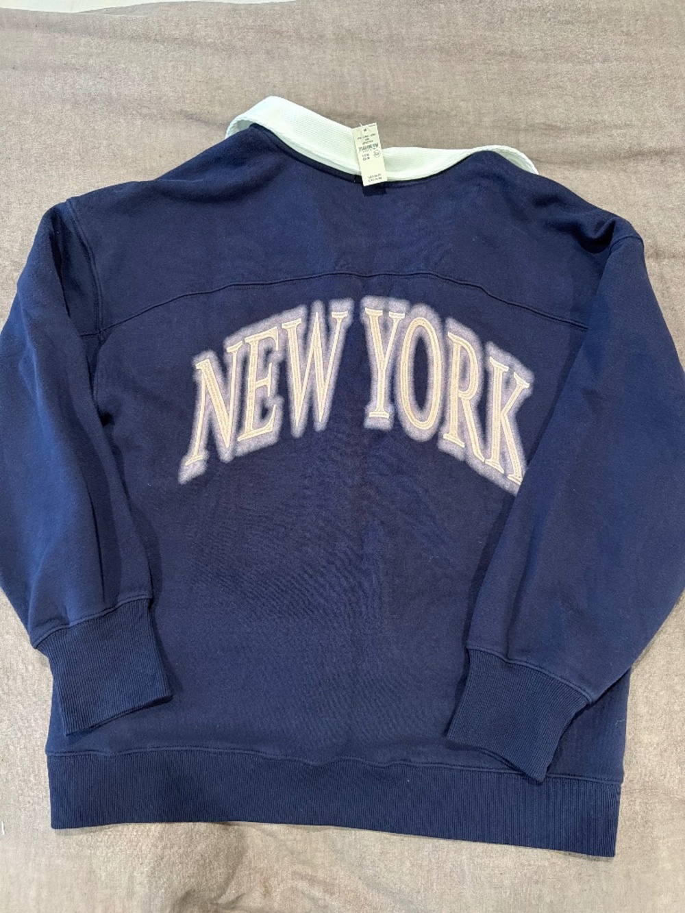 NWT OFFLINE by Aerie Cloud Fleece Polo Sweatshirt Navy M